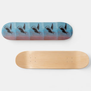 Soluppgång i Uggla, flyktiga fåglar Rosa Himlar Bl Skateboard Bräda 20,5 Cm