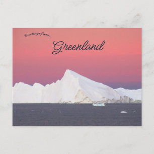 Soluppgång Ilulissat Isfjord i Diskobugten Grönlan Vykort