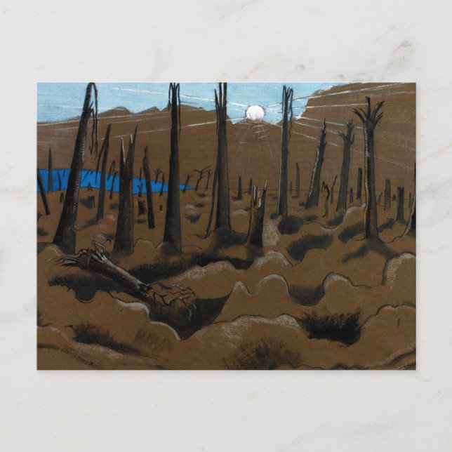 Soluppgång, Inverness Copse av Paul Nash (1918) Vykort (Framsida)