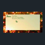 Soluppgång Jul Ljus Photo 1, Version 2 Fraktsedel<br><div class="desc">Det stigning sol är den främsta stjärnan i Julgran och skapar julens ljus inverkan på träd. Du kan använda detta som etiketten "Från/Till" på helgdag paket och antingen skriva ut adress eller fylla i dem för hand.</div>