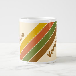 Soluppgång Klöver Ränder med Namn Jumbo Mugg