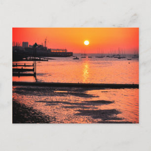 Soluppgång, Leigh-on sea, Essex, England, Förenade Vykort