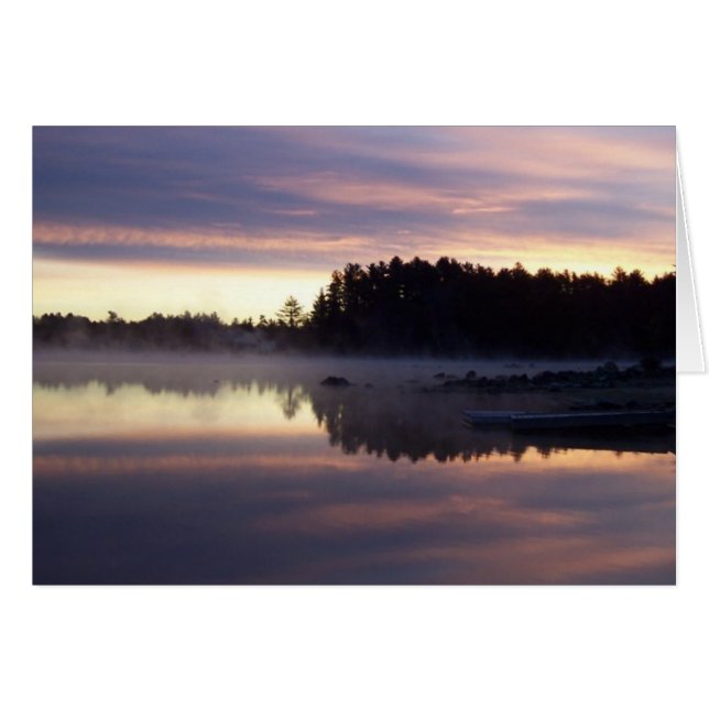 Soluppgång Maine lakeview (blank) Hälsningskort (Framsidan Horizontal)