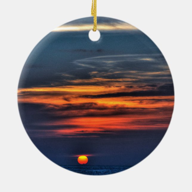 Soluppgång,Melbourne,Florida Julgransprydnad Keramik (Baksidan)
