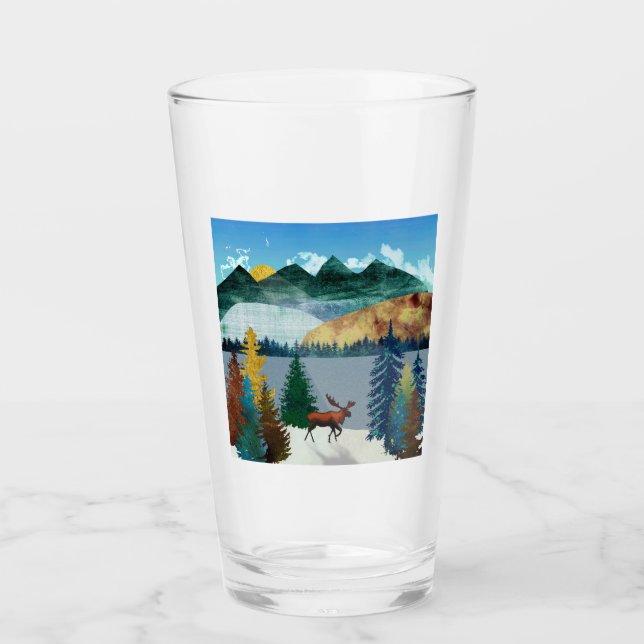 Soluppgång Moose Glaskopp (Framsida)