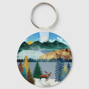 Soluppgång Moose Nyckelring