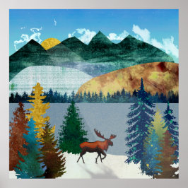 Soluppgång Moose Poster