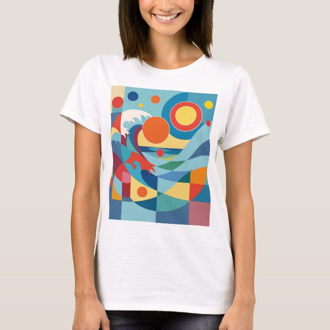 Soluppgång Ocean Våg T Shirt (Framsida)