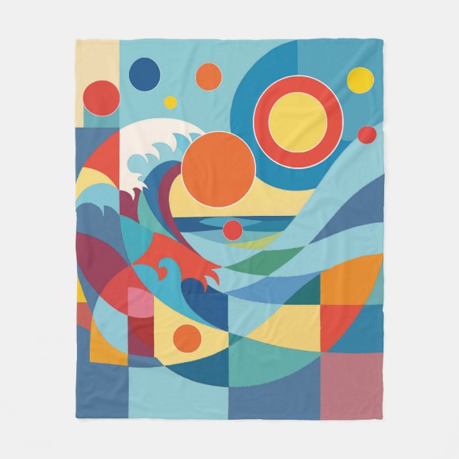 Soluppgång Ocean Wave Fleecefilt (Framsidan)