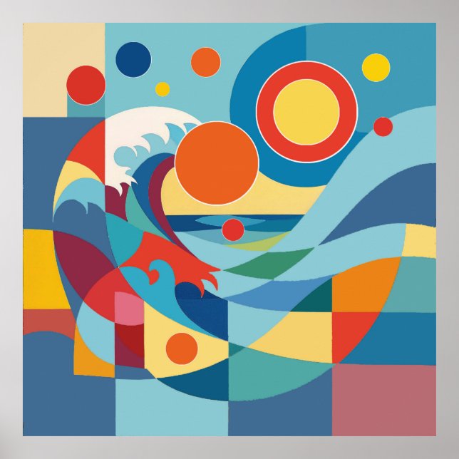 Soluppgång Ocean Wave Poster (Framsidan)