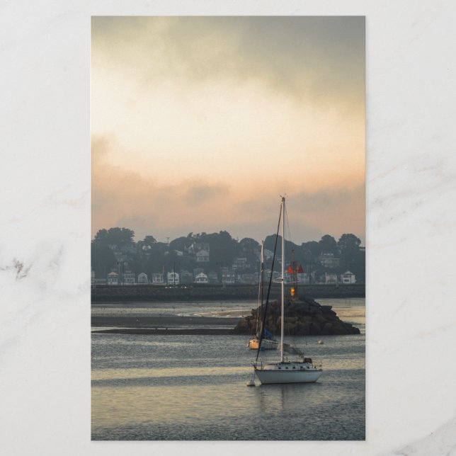 Soluppgång och båtar (Framsida)