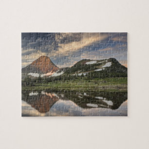 Soluppgång och reflektion, Glacier National Park, Pussel