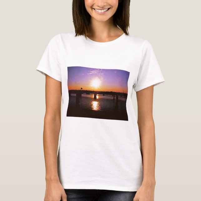Soluppgång- och solnedgångfoto t shirt (Framsida)