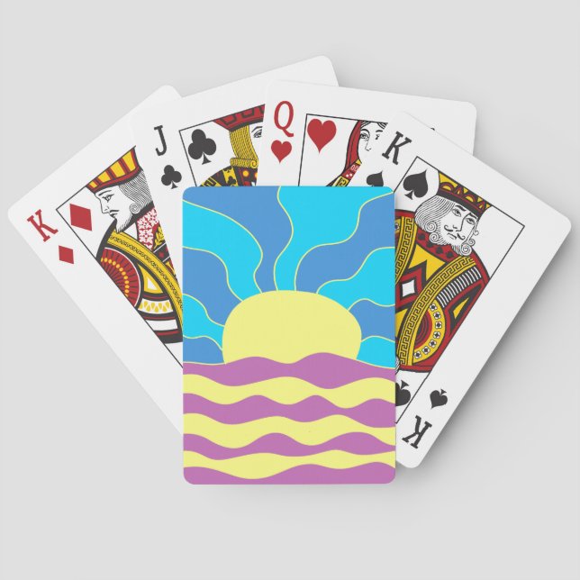 Soluppgång och Vinkar Abstrakt konst Casinokort (Baksidan)