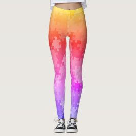Soluppgång Ombre Puzzle Delar Leggings