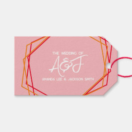 Soluppgång Orange Rosa Bright Ro Rosa Red Bröllop Presentetikett