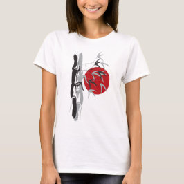 Soluppgång Oriental trädgård Zen-bambu Trädgård Br Tee Shirt