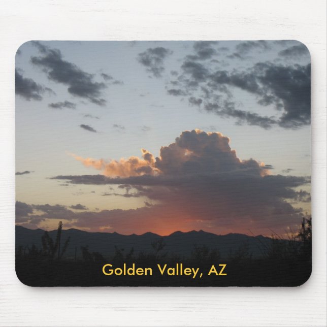 Soluppgång över Arizona, guld- dal, AZ Musmatta (Framsidan)