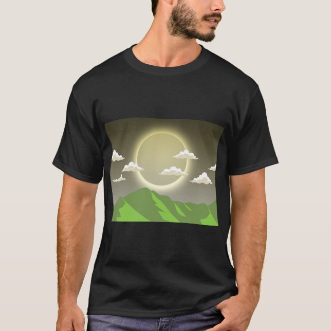 Soluppgång över bergsscenen Tee (Framsida)