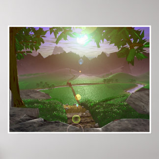 Soluppgång över bergsvägarna #3 poster