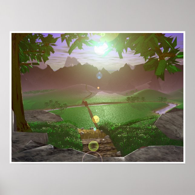 Soluppgång över bergsvägarna #3 poster (Framsidan)