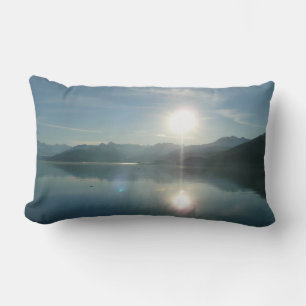 Soluppgång över College Fjord Alaska Fotography Lumbarkudde
