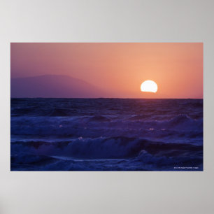 Soluppgång över den Malaga fjärden Poster