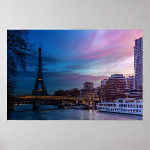 Soluppgång över Eiffel torn - Paris, Frankrike, Eu Poster