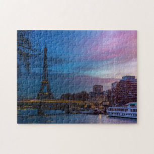 Soluppgång över Eiffel torn - Paris, Frankrike, Eu Pussel