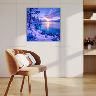 Soluppgång över ett underland poster
