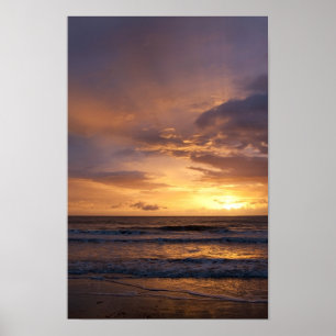 Soluppgång över havet poster
