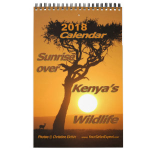 Soluppgång över Kenya den Wildli kalendern Kalender