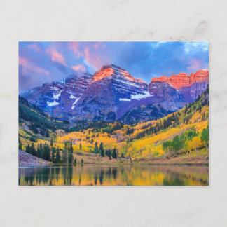Soluppgång över Maroon Bells Vykort
