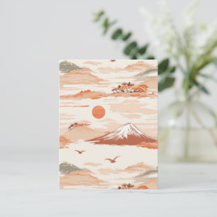 Soluppgång över Mount Fuji – Akvarell Soluppgång 4 Vykort