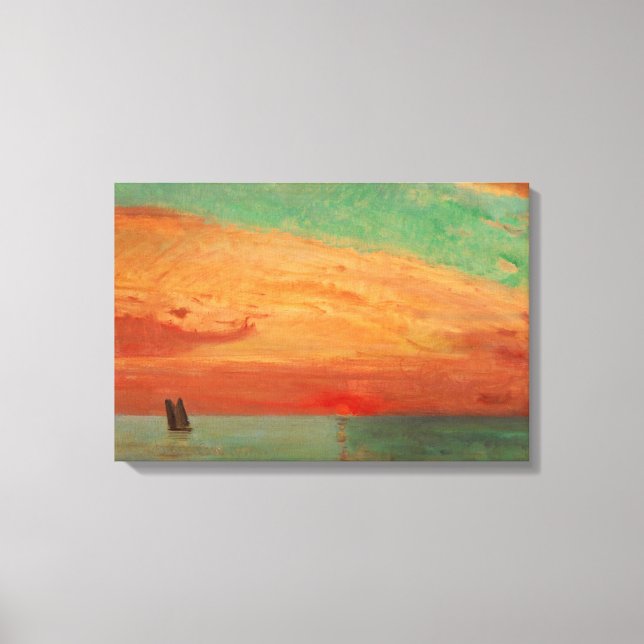 Soluppgång över Östran (Asiatisk konst) (Takeji) Canvastryck (Framsida)