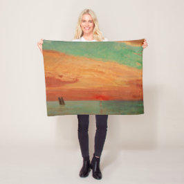 Soluppgång över Östran (Asiatisk konst) (Takeji) Fleecefilt