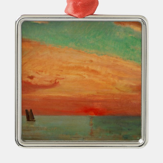 Soluppgång över Östran (Asiatisk konst) (Takeji) Julgransprydnad Metall (Framsidan)