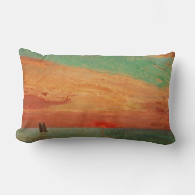 Soluppgång över Östran (Asiatisk konst) (Takeji) Lumbarkudde (Framsida)