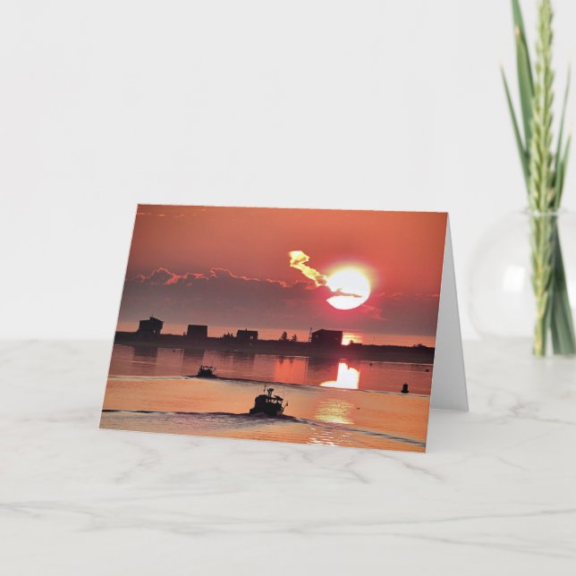 Soluppgång över Plymouth MORSAhamn Kort (Framsida)