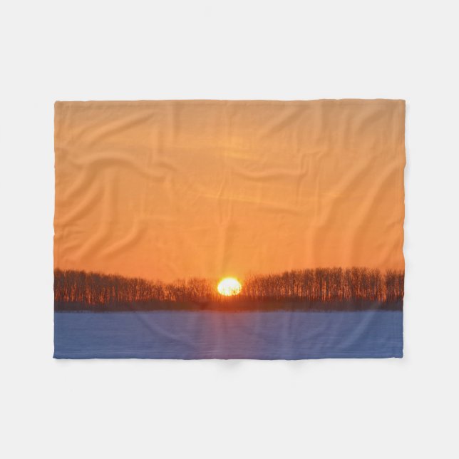 Soluppgång över prärien | Manitoba, Kanada Fleecefilt (Framsidan (Horisontell))