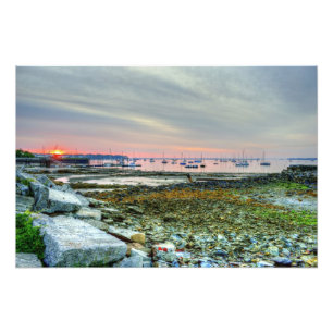 soluppgång över rocklandhamn fototryck