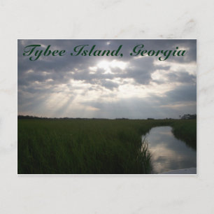Soluppgång över Saltmarsch Tybee Island, GA Vykort