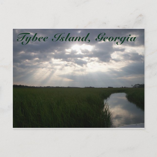 Soluppgång över Saltmarsch | Tybee Island, GA Vykort (Framsida)