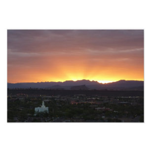 Soluppgång över St. George Utah Ligcape Fototryck