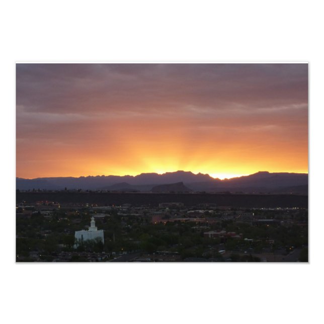 Soluppgång över St. George Utah Ligcape Fototryck (Framsidan)
