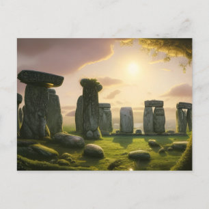 Soluppgång över Stonehenge Digital Art Vykort