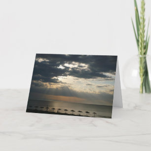 Soluppgång över stranden i Grekland Scenia Sjöland Kort