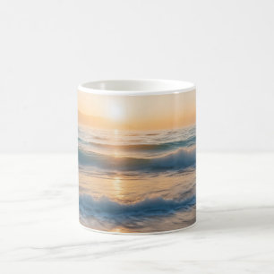 Soluppgång över stranden kaffemugg