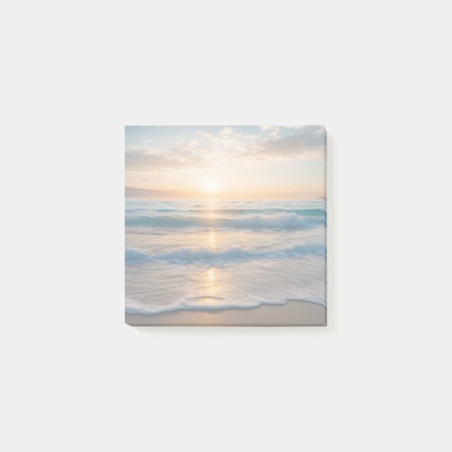 Soluppgång över stranden post-it block (Framsida)