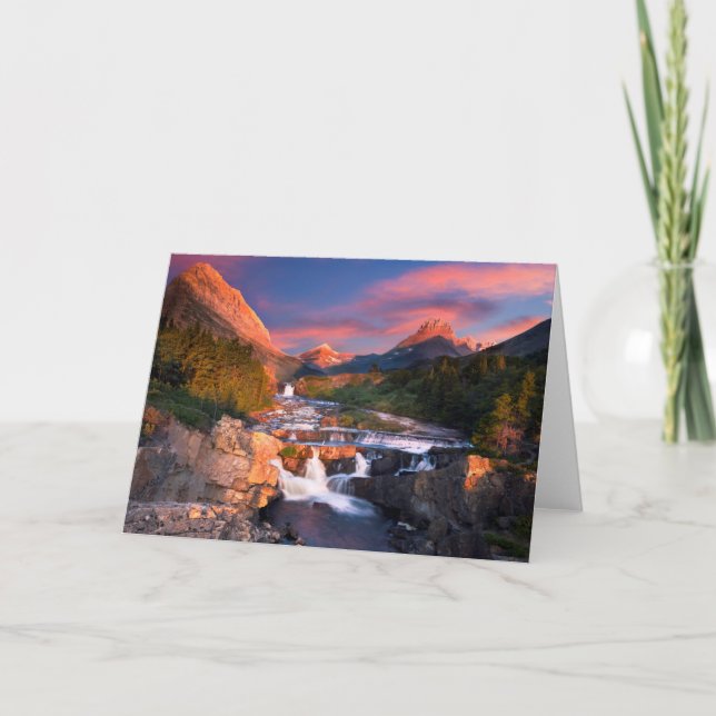 Soluppgång över Swiftcurrent bäck Kort (Framsida)